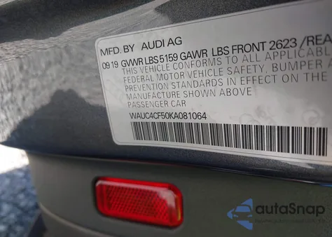 2019 Audi S5 3.0T Premium from USA, damaged, VIN WAUC4CF50KA081064